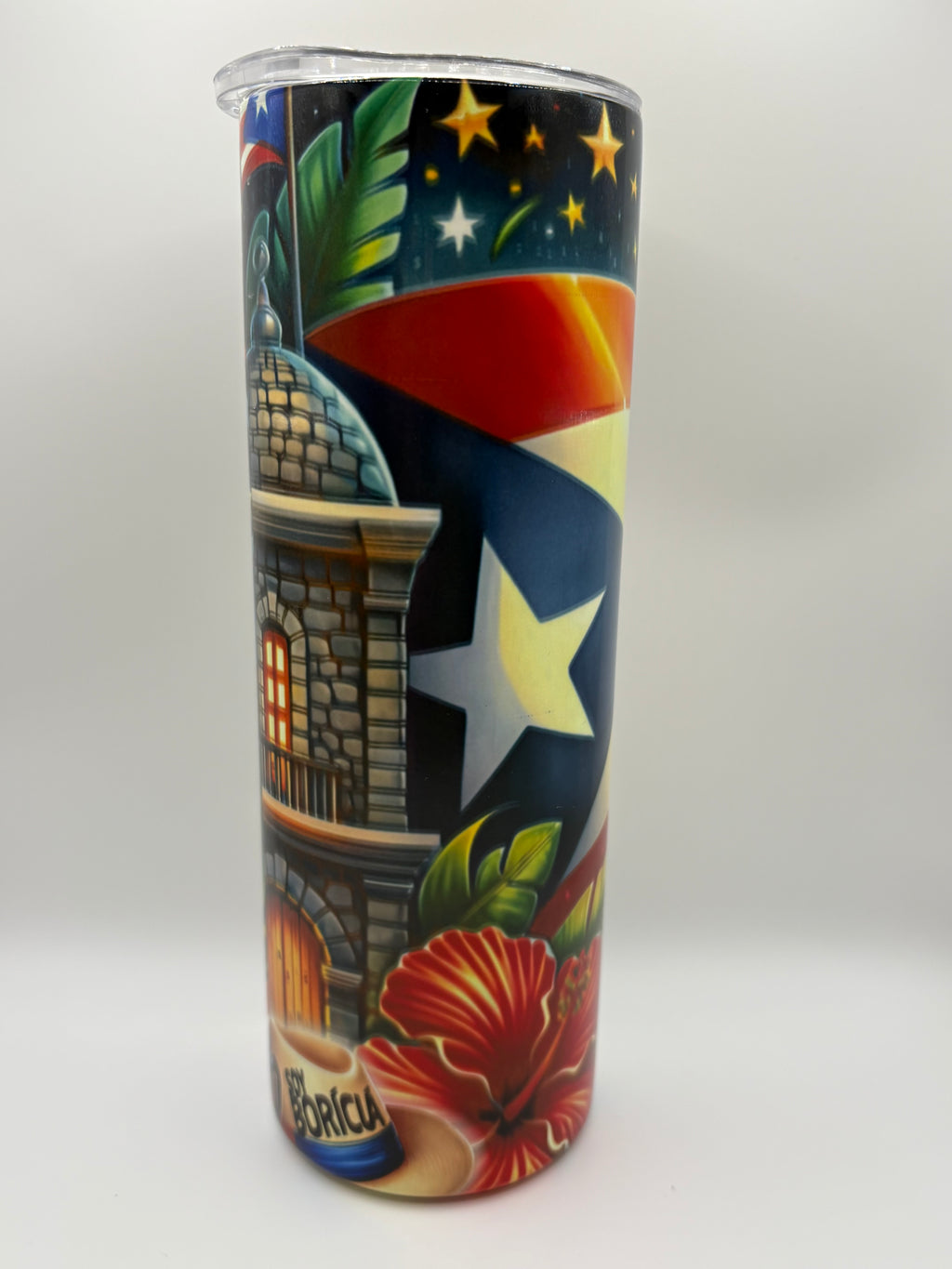 Boricua Beats Puerto Rico Flag Tumbler – 20oz Tropical Rhythm Edition