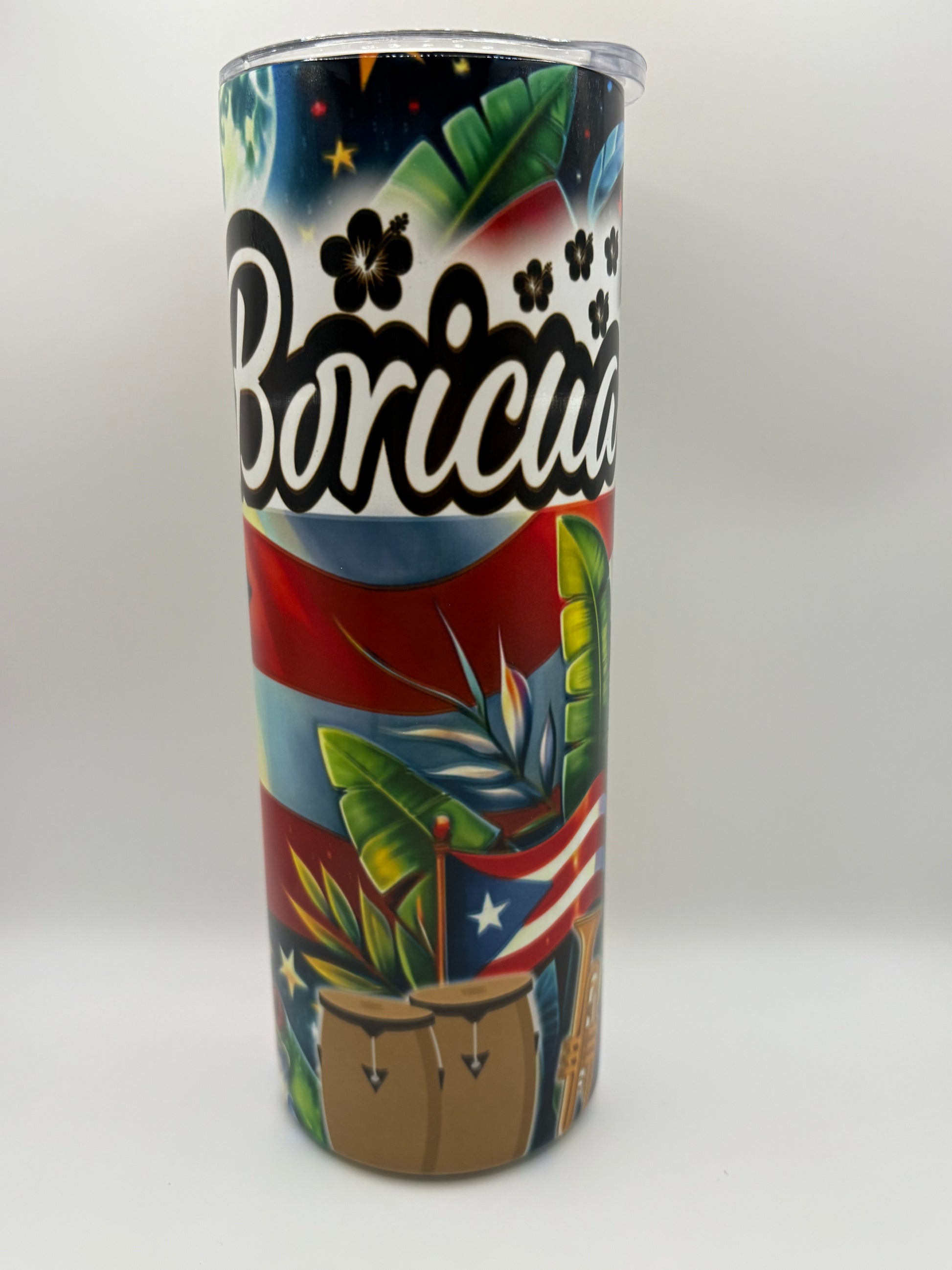 Boricua Beats Puerto Rico Flag Tumbler – 20oz Tropical Rhythm Edition