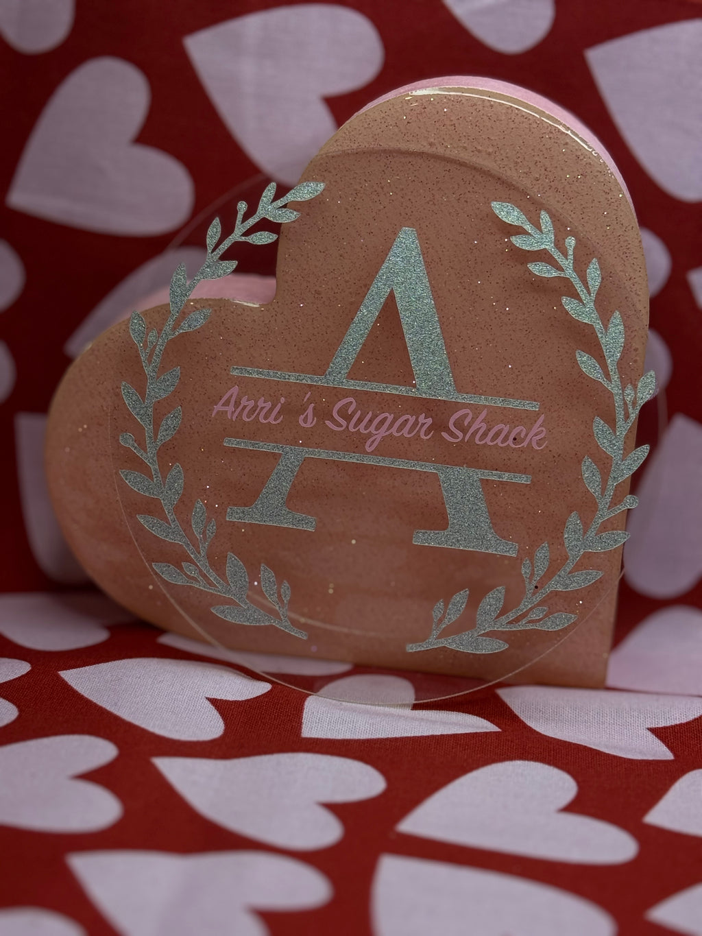 Custom Round Name Plaque – Personalized with Name, Quote, Glitter & 3D Charms