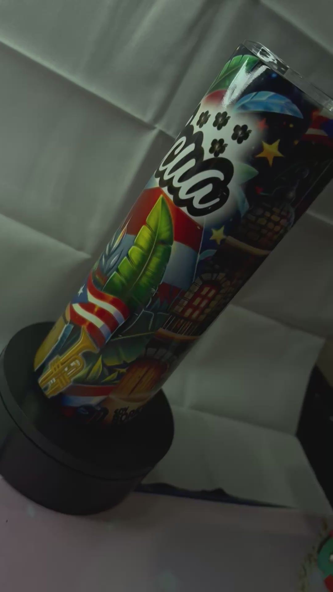 Boricua Beats” Puerto Rico Flag Tumbler – 20oz Tropical Rhythm Edition
