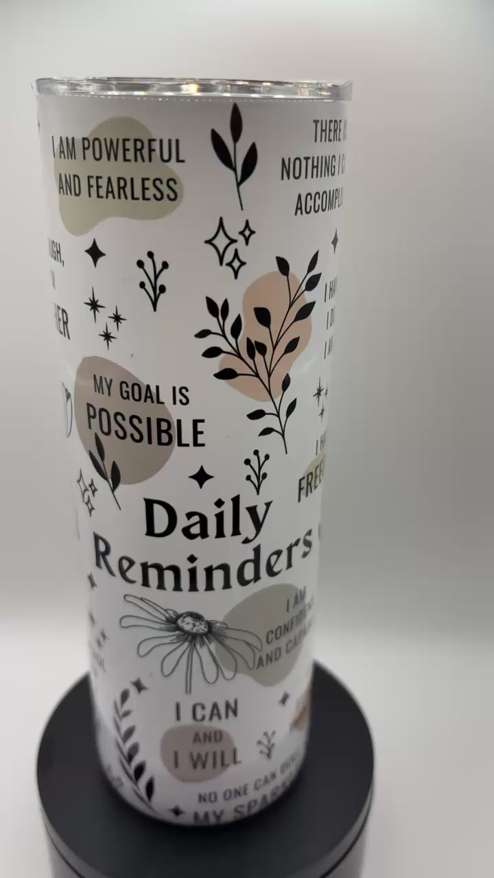 Motivational Affirmation Tumblers – 20oz Stainless Steel Inspirational Quote Cups